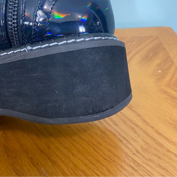 Demonia Emily 315 Platform Boots Blue Studded Size‎ 7 - Picture 3 of 10